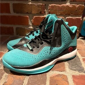 Teal and Black Adidas Derrick Rose Basketball shoes
